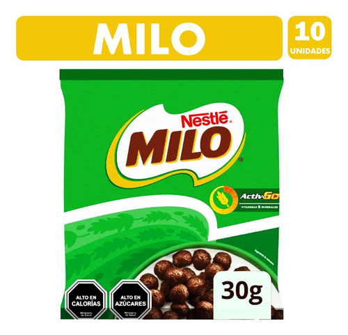 Cereal Milo Sabor Chocolate De Nestle (pack Con 10 Unidades)