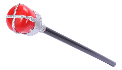 Cetro De Rey, Accesorio Para Disfraz De Rojo Plateado
