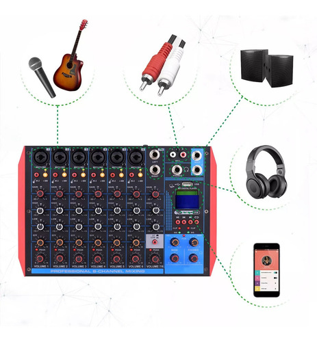 Z Mezclador De Audio Digital Ag-8 Consola Mezcladora