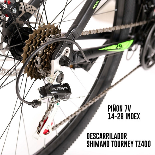 Imagen 9 de 9 de Bicicleta Mtb Firebird Aluminio R29 21v Shimano Susp Bloqueo