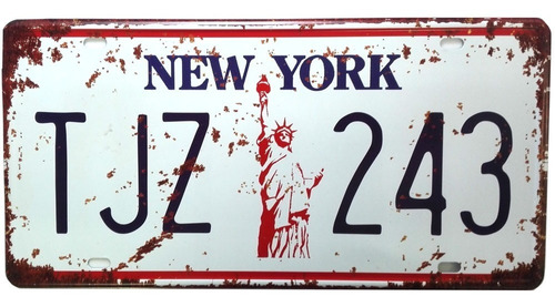 Placas Decorativa Carros Americanos Aço Pintado New York