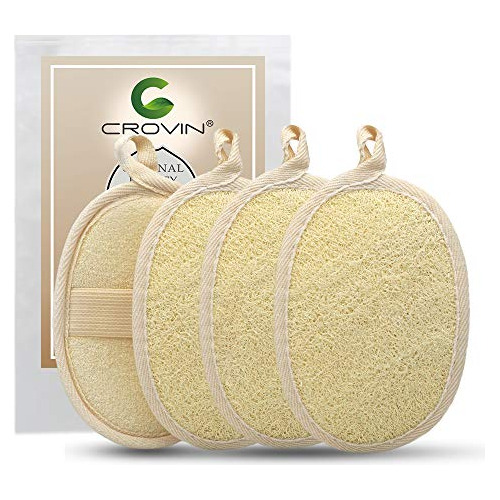 Esponja De Lufa Natural Crovin Bigger De 5 X 7 Pulgadas Para