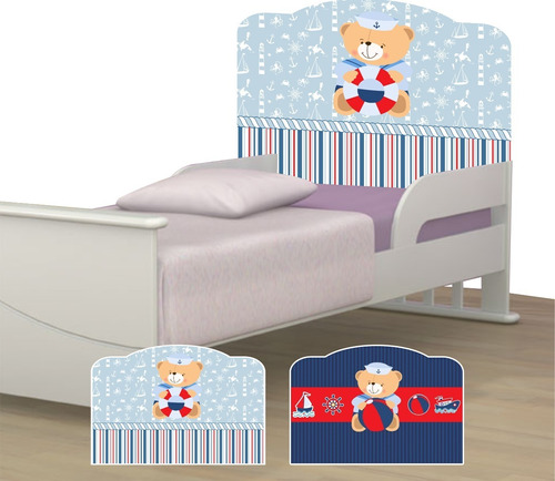 Adesivo De Decoração Cabeceira Cama Infantil Urso Marinheiro