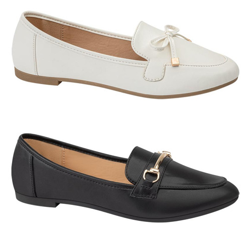 Kit Ballerinas Redonda Shosh Negro/blanco Para Mujer M213