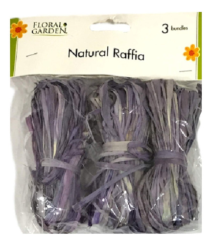 Pack 3 Rafia Natural Violeta