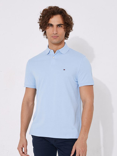 Polo Essential Regular Fit Hombre Tommy Hilfiger Celeste