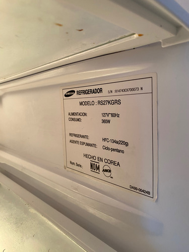 Refrigerador Samsung Duplex 27 Ft3 Inverter Hielo Y Agua (Usado)
