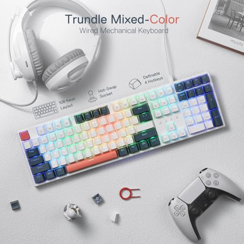 Teclado Mecánico Redragon K668 Rgb - 104 Teclas + 4 Teclas R