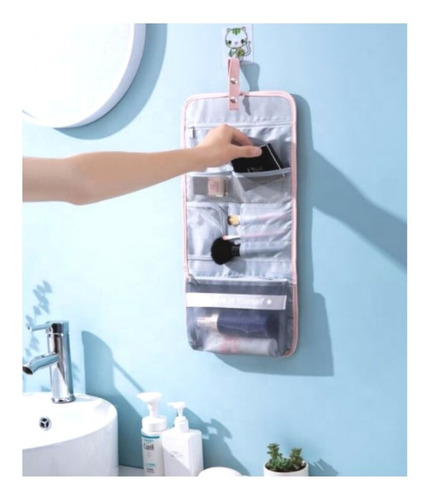 Imagen 7 de 10 de Organizador Viaje Neceser P/colgar Porta Cosméticos Bolsillo