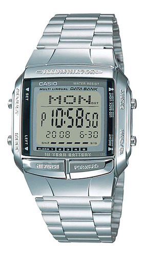 Relógio Casio Data Bank Prata Db-360 Original