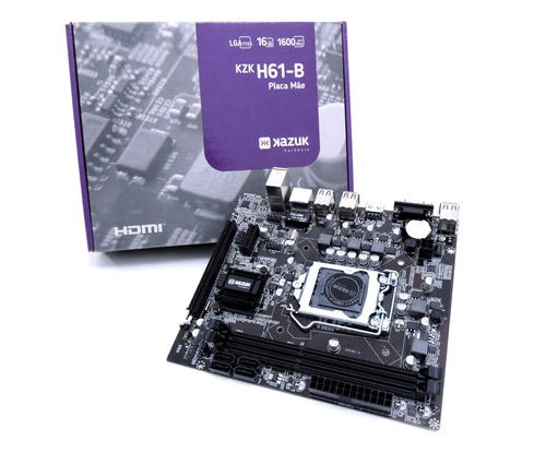 Placa Mãe Kazuk Lga 1155 H61 Ddr3 16gb Hdmi - 2ª/3ª Geração