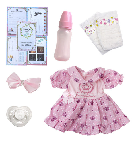 Boneca Reborn Silicone Bebê Realista Menina 13 Acessórios