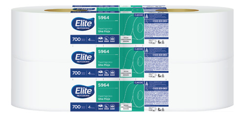 Papel Higiénico Elite 2 Paq C/4 Rollos 700 Mts C/u Hs