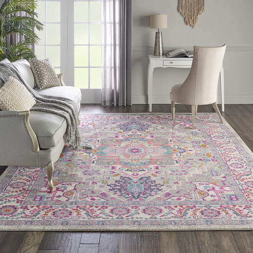 Nourison Passion Bohemian - Alfombra Color Gris Claro/rosa,