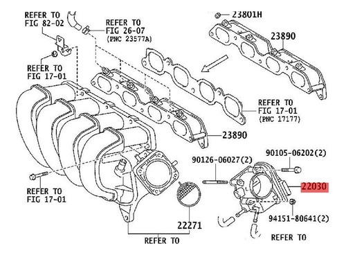 Válvula De Aceleración De Coche Assy 22030-0d030 22030-22041