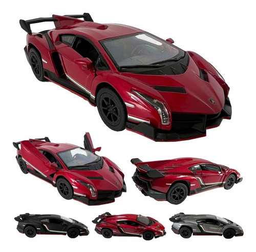 Lamborghini Veneno Carrinho Ferro Miniatura Carro Metal 1/36 Cor Vinho