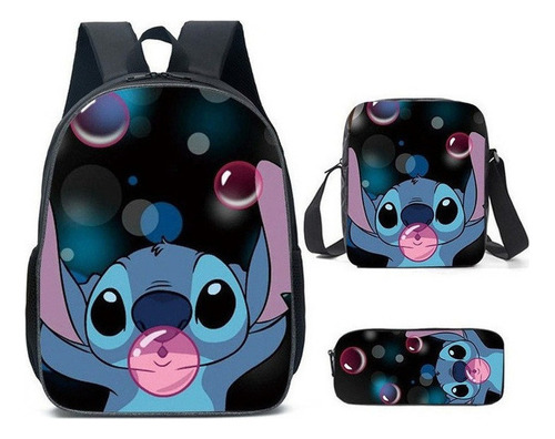 Mochilas Stitch Para Niños Y Niñas, Juego De 3 Piezas Color 3pcs/set