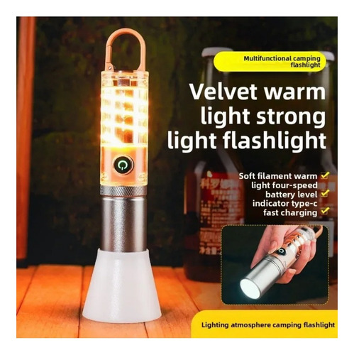 Linterna Recargable 2 En 1 Con Zoom Y Luz Para Camping