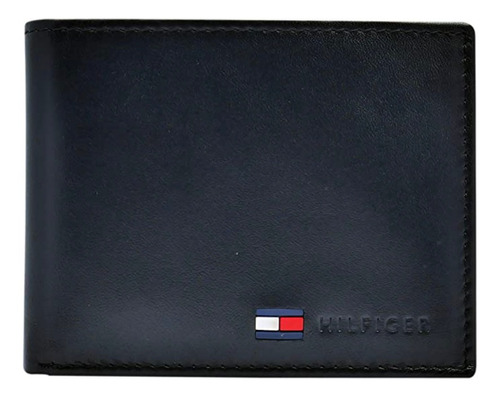 Billetera Tommy Hilfiger 31TL25X020 con diseño Lisa color black de cuero - 10cm x 13.5cm x 3cm