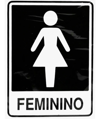 Placa Plástica Sinalização Identificação Banheiro Feminino