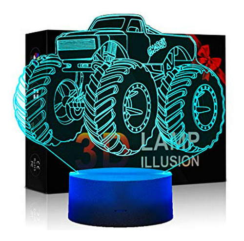 Lámparas Nocturnas Infant Lámpara 3d Para Niño Monster Truck