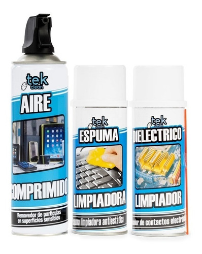 Kit De Aire+espuma+dielectrico Tekclean (1 Unidad C/u)