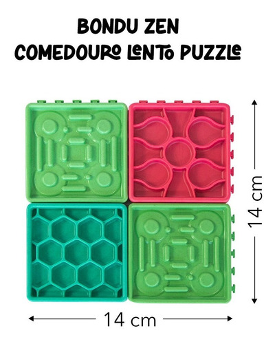Bondu Zen Comedouro Lento Puzzle 4 Un Texturas Atóxico