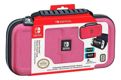 Estuche Game Traveler Deluxe Pink Black Nintendo Switch Oled