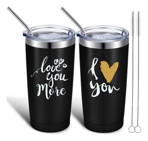 2 Vaso Taza Texto Ingl Love You More Para Pareja San