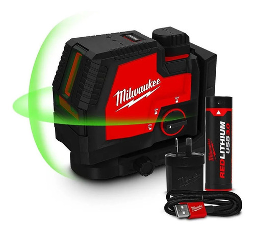 Imagen 2 de 3 de Nivel Láser Verde De 30m De Alcance, Milwaukee American