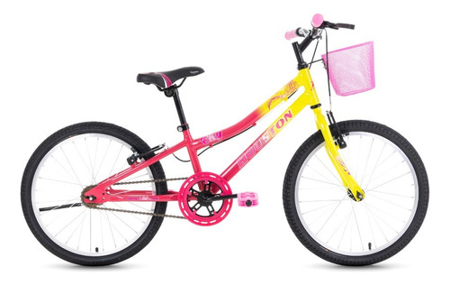 Bicicleta Infantil Bixy Houston Aro 20 Cor Amarelo - Rosa