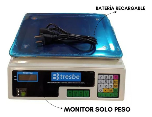 Bascula Bateria Recargable 40kg Electronica Lcd