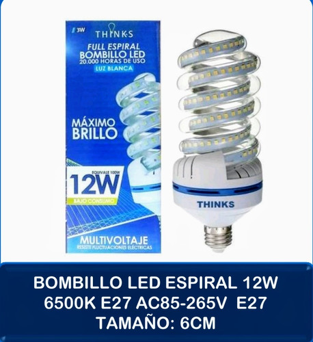 Bombillo Ahorrador Led Espiral 12w Somos Tienda Física