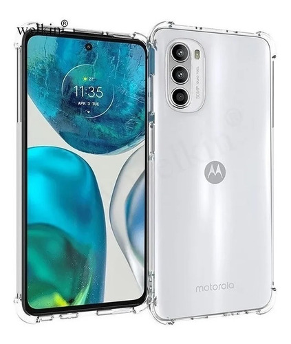 Funda Transparente Antishock Para Motorola Moto G52 + Vidrio