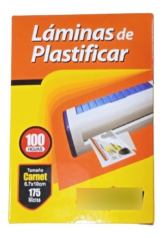 Lamina Plastificar Carnet 67*100 175mic 