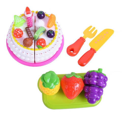 Imagen 3 de 7 de Juego De Comida Con Abrojo Torta Y Frutas El Duende Azul7474
