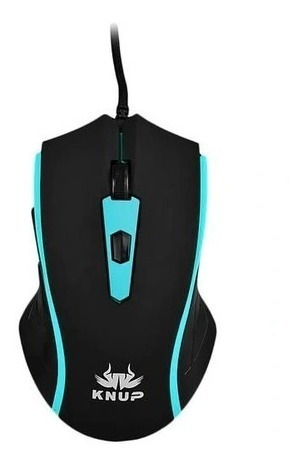 Mouse Gamer 2400 Dpi 6 Botões , Azul Knup