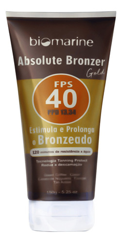 Biomarine Gold Absolute Bronzer Fps 40 - Bronzeador 150g Blz
