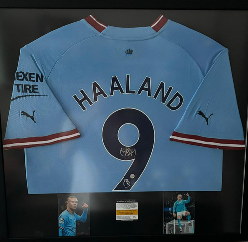 Playera Futbol Haaland Autografiada Certificada