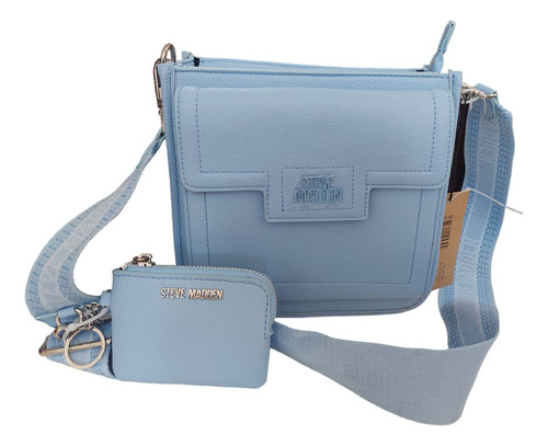 Bolsa Crossbody Steve Madden Color Celeste Con Monedero