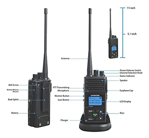 Radio Walkie Talkies De Largo Alcance Para Adultos, Radio Bi