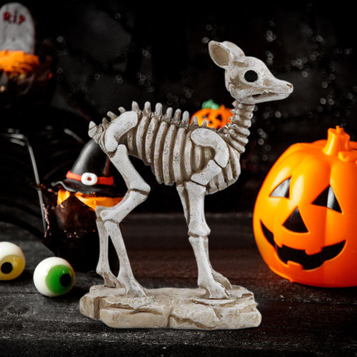 Estátua De Esqueleto De Veado De Halloween, Estatueta De