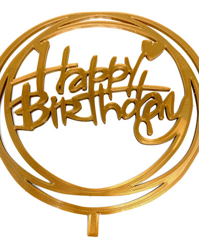 Topo De Bolo Decoração Festa Happy Birthday Aniversário 3d