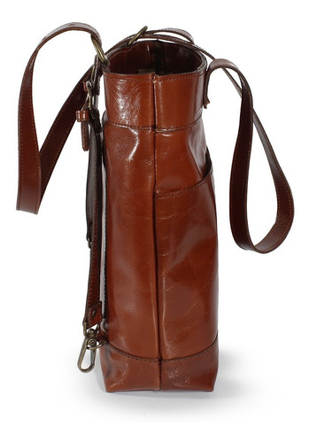 Imagen 4 de 4 de Bolsa Tote Multifuncional Backpack Piel Genuina Mod. Ixchel