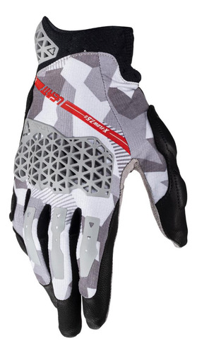Luva de motocicleta Leatt - Adv X-flow 7.5, cor curta, cinza, tamanho L