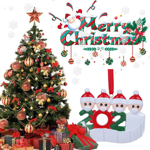 Adorno Navideño Decoración Miembros De Familia Cuarentena