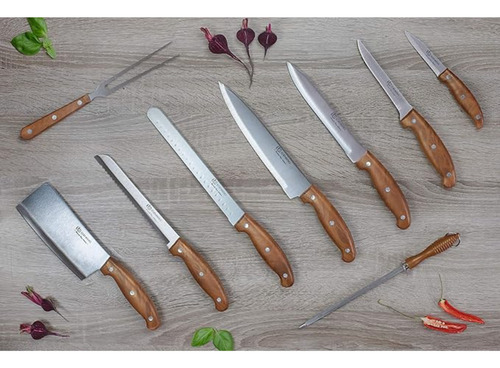 Set Juego De Cuchillos 9 Piezas Madera