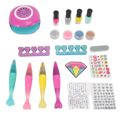Deluxe Salón Arte De Uñas Barniz Secado Juego Regalo Niñas