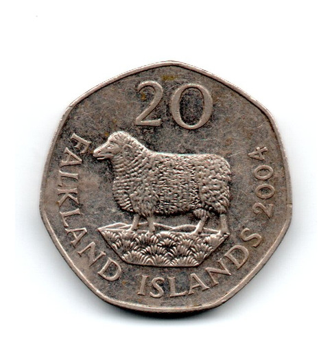 Falkland Islands Moneda 20 Pence Año 2004 Km#134