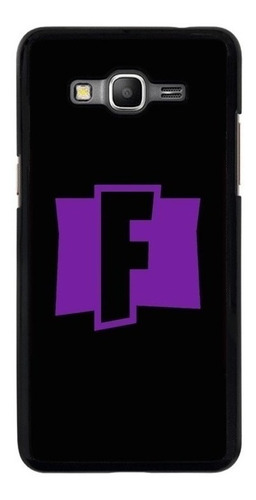 Funda Para Samsung Galaxy Fortnite Logo Morado Fondo Negr